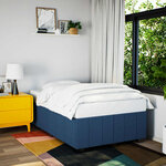 vidaXL Cadre de lit sans matelas bleu 120x190 cm tissu