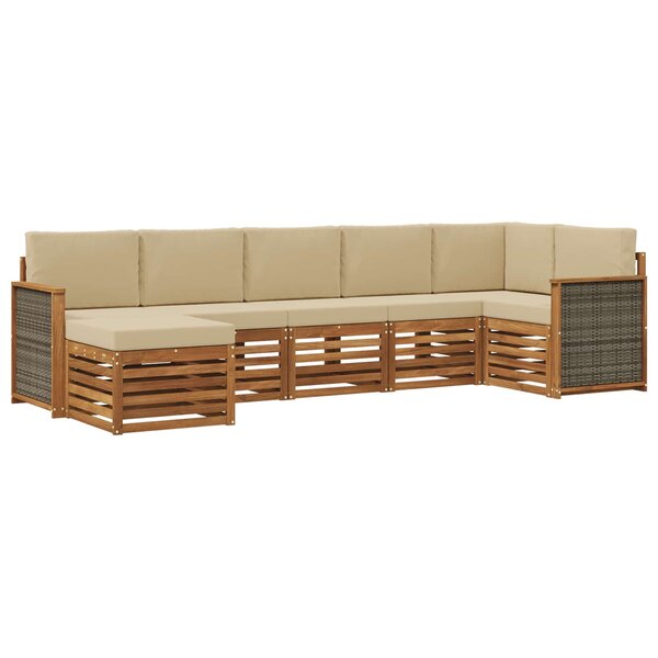 vidaXL Ensemble de canapés d'extérieur 6 pc Naturel