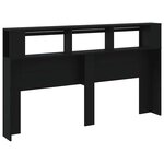 vidaXL Tête de lit à LED noir 180x18 5x103 5 cm bois d'ingénierie