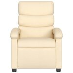 vidaXL Fauteuil inclinable électrique Crème Tissu