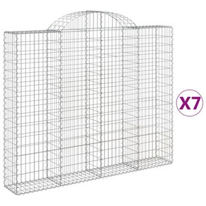 vidaXL Paniers à gabions arqués 7 Pièces 200x30x160/180 cm Fer galvanisé