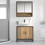 vidaXL Ensemble de mobilier de salle de bain 2 Pièces Chêne artisanal