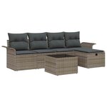 vidaXL Ensemble de canapé de jardin avec coussin 6 Pièces Gris Poly rotin