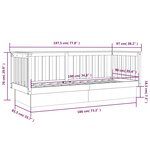vidaXL Lit de jour sans matelas gris 90x190 cm bois de pin massif