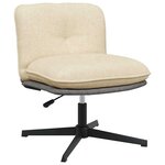 vidaXL Chaise pivotante de bureau Crème Tissu