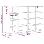 vidaXL Cabinet à chaussures avec étagère Bois Ancien 103 x 30 x 67 cm