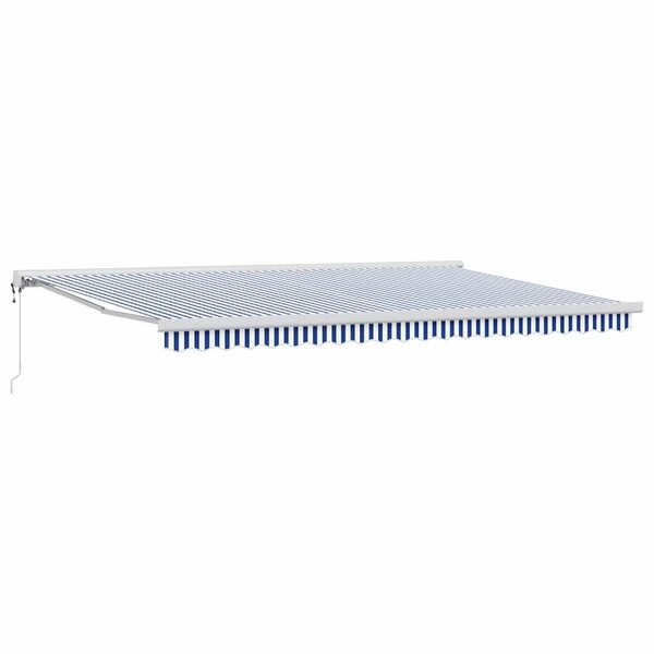vidaXL Auvent Rétractable Bleu et blanc 500 × 300 cm Tissu  Métal