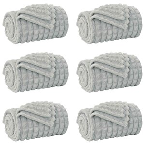 vidaXL Couvertures à jeter 6 Pièces Gris 240 x 220 cm Toison