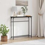 vidaXL Table Console avec étagère Chêne noir 75 x 19 5 x 75 cm