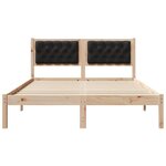 vidaXL Cadre de lit avec tête de lit Noir 140 x 190 cm Pin massif