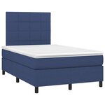 vidaXL Sommier à lattes de lit matelas et LED bleu 120x190 cm tissu
