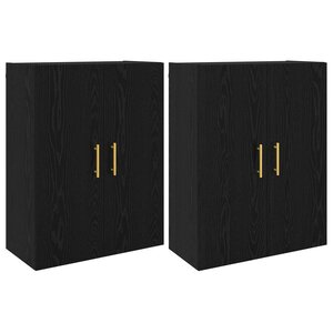 vidaXL Armoire Murale Montage mural 2 Pièces Chêne noir 69 5 x 34 x 90 cm