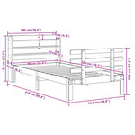 vidaXL Cadre de lit avec tête de lit sans matelas blanc 90x200 cm