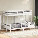 vidaXL Lit superposé sans matelas 80x200/120x200 cm blanc bois massif