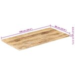 vidaXL Dessus de table bois de manguier solide 25-27 mm 100x60 cm