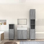 vidaXL Ensemble de meubles de salle de bain 4 Pièces Sonoma gris