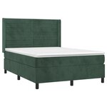 vidaXL Sommier à lattes de lit matelas et LED Vert foncé 140x190 cm