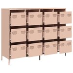 vidaXL Buffet rose 135x39x103 5 cm acier laminé à froid