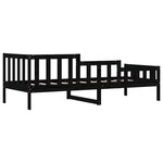 vidaXL Lit de jour sans matelas noir 80x200 cm bois de pin massif