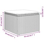 vidaXL Tabouret de jardin avec coussin beige 55x55x37cm résine tressée