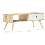 vidaXL Table basse 90x50x40 cm Bois de manguier massif