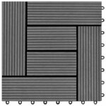 vidaXL Carreau de terrasse 22 Pièces Gris 30 x 30 cm WPC