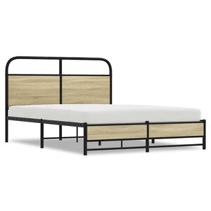 vidaXL Cadre de lit sans matelas 135x190 cm chêne sonoma
