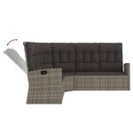 vidaXL Salon de jardin 2 Pièces avec coussins Gris Résine tressée