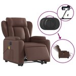 vidaXL Fauteuil inclinable de massage électrique marron similicuir