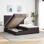 VidaXL Cadre de lit ottoman avec matelas marron foncé 200x200 cm tissu