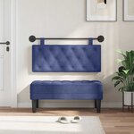 vidaXL Tête de lit suspendue Bleu police Velours
