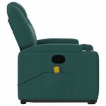 vidaXL Fauteuil inclinable de massage Vert foncé Tissu