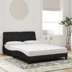 vidaXL Cadre de lit avec LED sans matelas noir 140x200 cm velours