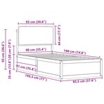 vidaXL Cadre de lit avec tête de lit rembourrée Taupe 90 x 190 cm