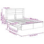 vidaXL Lit de Rangement Chêne Sonoma 140 x 200 cm Bois d'ingénierie