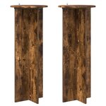 vidaXL Support de Plante 2 pièces Chêne fumé Ø40 x 100 cm