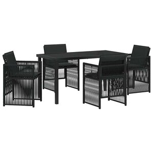 vidaXL Ensemble de salle à manger pour jardin 5 Pièces Noir