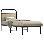 vidaXL Tête de lit chêne sonoma 75 cm acier et bois d'ingénierie