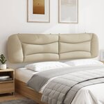 vidaXL Coussin de tête de lit Hvar crème 200 cm tissu