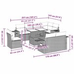 vidaXL Salon de jardin 9 Pièces avec coussins gris clair résine tressée