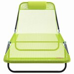 vidaXL Chaise longue pliante 2 Pièces Vert 182 x 55 x 85 5 cm Textilène
