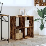 vidaXL Bibliothèque chêne fumé 68 5x32x68 5 cm bois d'ingénierie