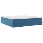 vidaXL Lit avec rangement et matelas Bleu foncé 200 x 200 cm Velours