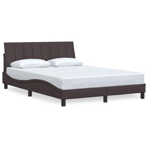 vidaXL Cadre de lit sans matelas Hanko marron foncé 120x200 cm tissu