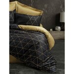 Parure de lit - housse de couette 220 x 240 + 2 taies d'oreiller 60 x 60 coton renforcé - Noir