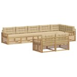 vidaXL Ensemble de canapés d'extérieur 8 pc Blanc et Beige Polyester