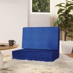 vidaXL Chaise pliable de sol Bleu Tissu