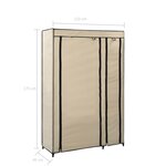 vidaXL Garde-robes pliables 2 Pièces Crème 110x45x175 cm Tissu