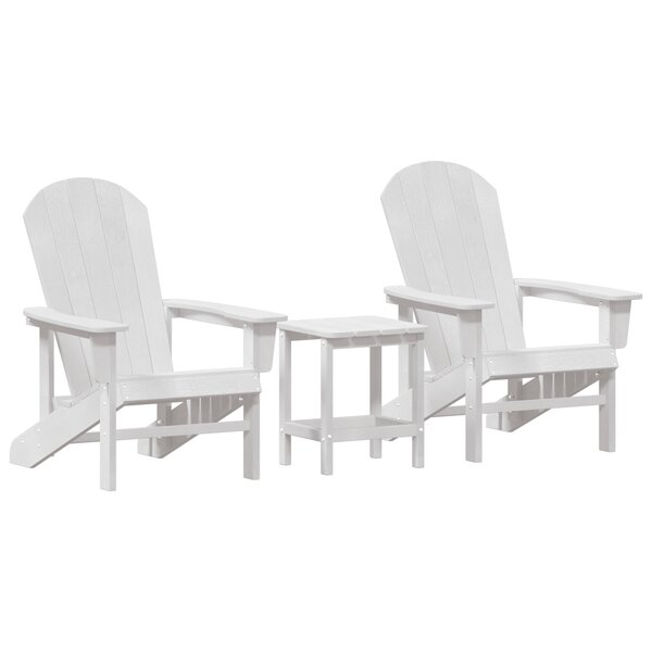 Ensemble de jardin 3 pièces vidaXL blanc HDPE