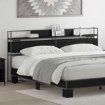 vidaXL Tête de lit de rangement Chêne noir 180 cm Bois d'ingénierie